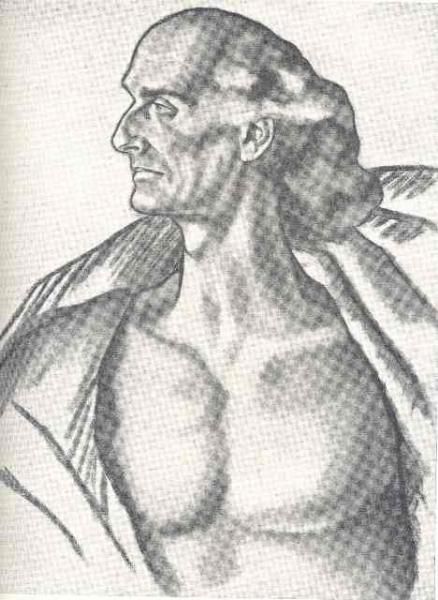 Andrés de Urdaneta. Boceto a lapiz de José Sarriegi